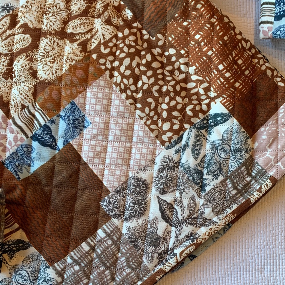 Cider Patchwork Brown Blazer Jacket - Picture 13 of 16